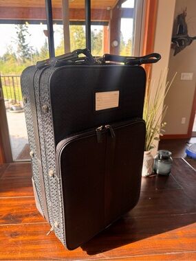 Coach Black Signature Pattern Carry-On Travel Bag